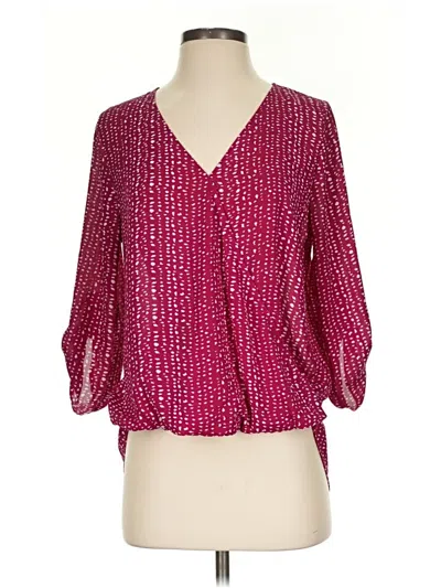 Pre-owned West Kei 3/4 Sleeve Blouse In Burgundy