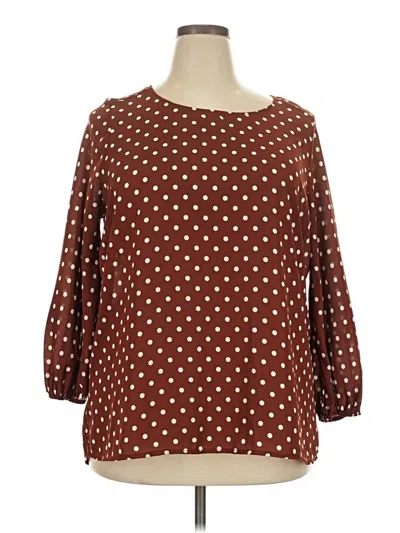 Pre-owned West Kei 3/4 Sleeve Blouse In Burgundy