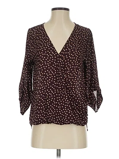 Pre-owned West Kei 3/4 Sleeve Blouse In Burgundy