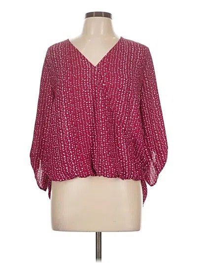 Pre-owned West Kei 3/4 Sleeve Blouse In Burgundy