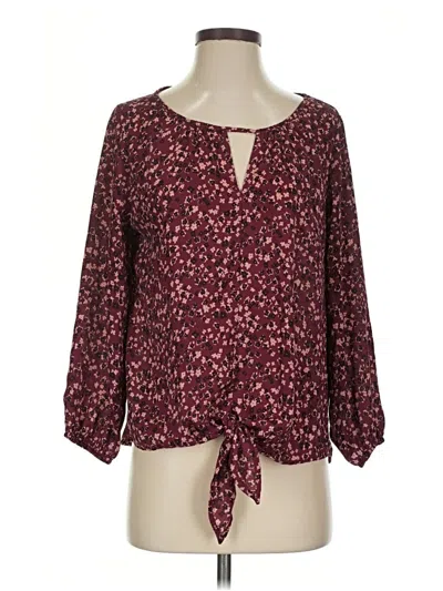 Pre-owned West Kei 3/4 Sleeve Blouse In Burgundy