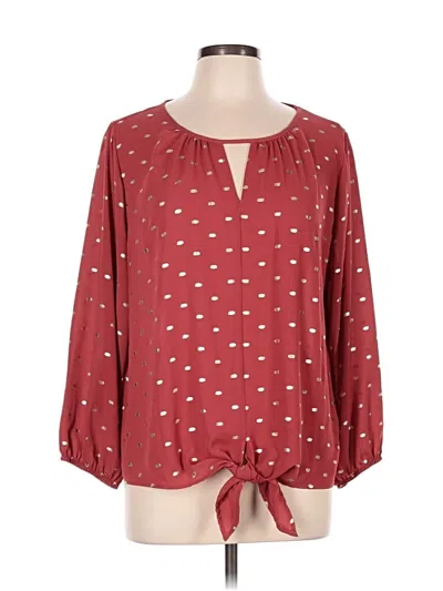 Pre-owned West Kei 3/4 Sleeve Blouse In Burgundy