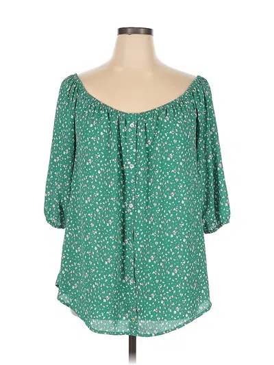 Pre-owned West Kei 3/4 Sleeve Blouse In Green