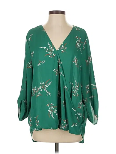Pre-owned West Kei 3/4 Sleeve Blouse In Green