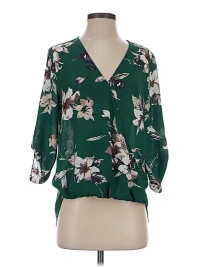 Pre-owned West Kei 3/4 Sleeve Blouse In Green