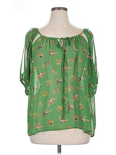 Pre-owned West Kei 3/4 Sleeve Blouse In Green