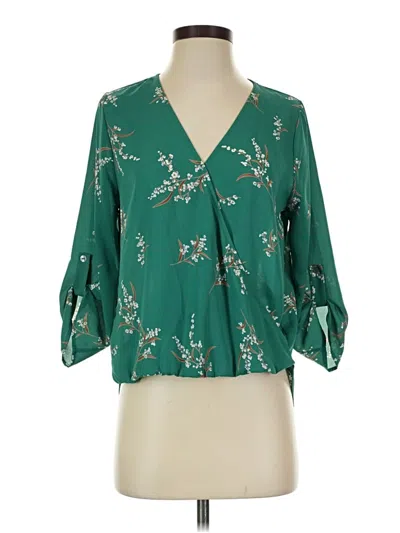Pre-owned West Kei 3/4 Sleeve Blouse In Green
