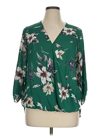 Pre-owned West Kei 3/4 Sleeve Blouse In Green