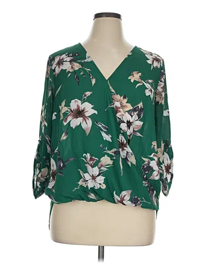 Pre-owned West Kei 3/4 Sleeve Blouse In Green