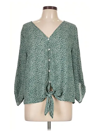Pre-owned West Kei 3/4 Sleeve Blouse In Green