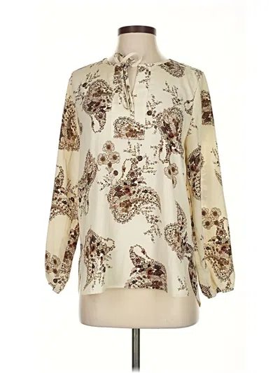 Pre-owned West Kei 3/4 Sleeve Blouse In Ivory