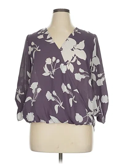 Pre-owned West Kei 3/4 Sleeve Blouse In Purple