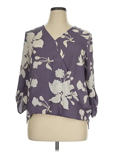 Pre-owned West Kei 3/4 Sleeve Blouse In Purple