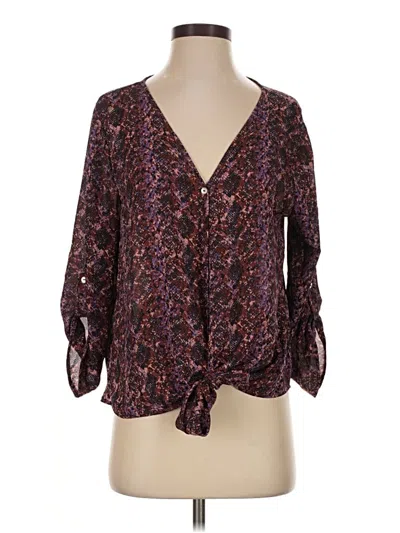 Pre-owned West Kei 3/4 Sleeve Blouse In Purple