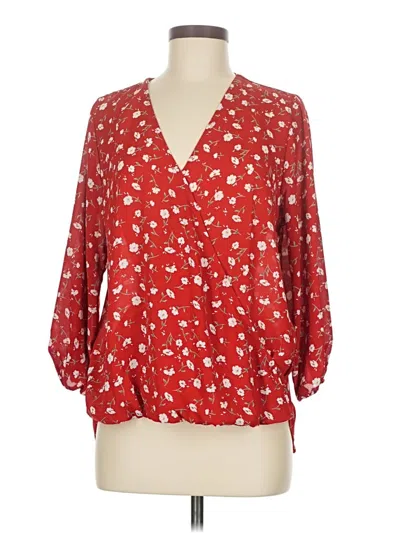 Pre-owned West Kei 3/4 Sleeve Blouse In Red