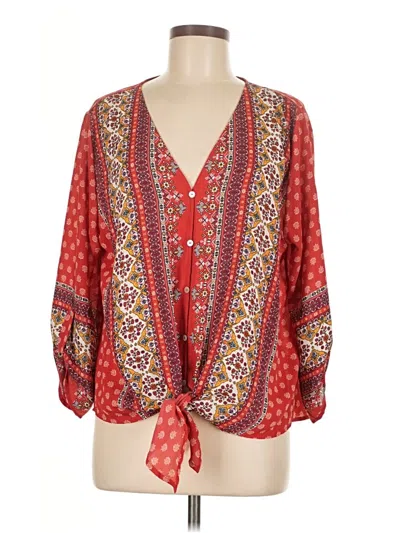 Pre-owned West Kei 3/4 Sleeve Blouse In Red