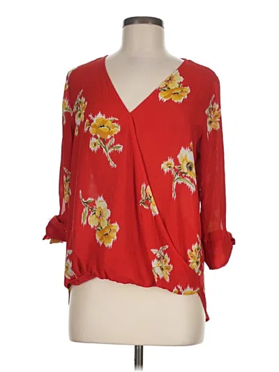 Pre-owned West Kei 3/4 Sleeve Blouse In Red
