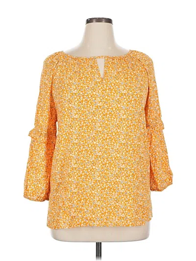 Pre-owned West Kei 3/4 Sleeve Blouse In Yellow