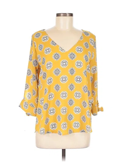 Pre-owned West Kei 3/4 Sleeve Blouse In Yellow
