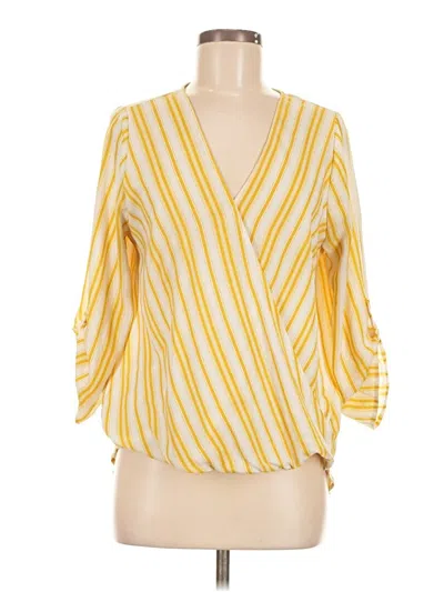 Pre-owned West Kei 3/4 Sleeve Blouse In Yellow