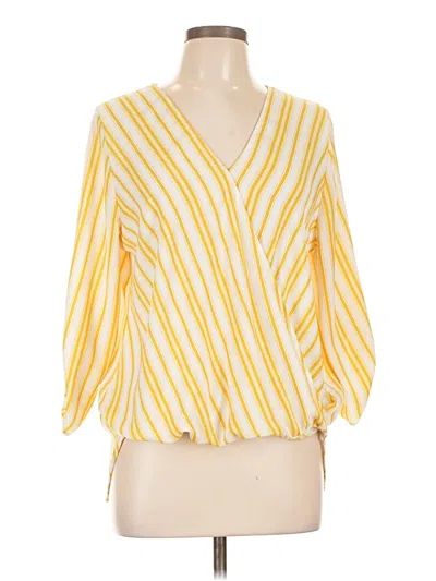 Pre-owned West Kei 3/4 Sleeve Blouse In Yellow