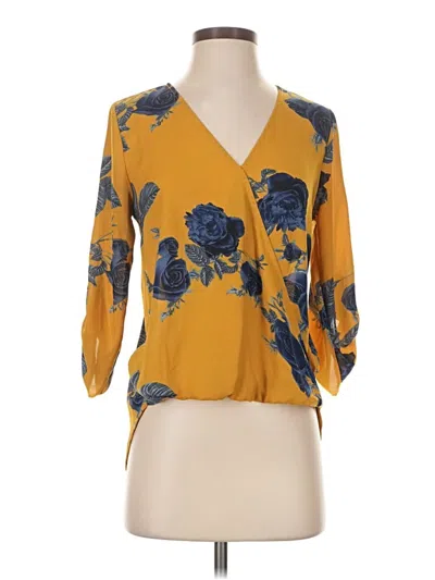 Pre-owned West Kei 3/4 Sleeve Blouse In Yellow
