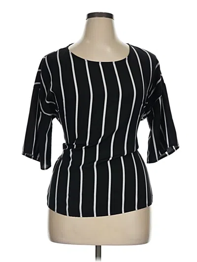 Pre-owned West Kei 3/4 Sleeve Top Black Boatneck Tops