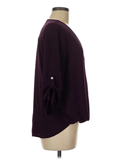 Pre-owned West Kei 3/4 Sleeve Top Burgundy Boatneck Tops