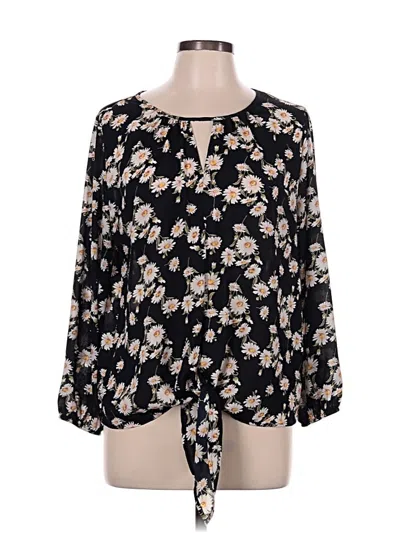 Pre-owned West Kei Long Sleeve Blouse In Black