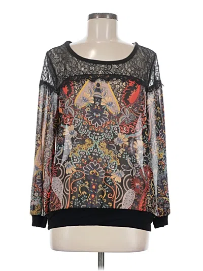 Pre-owned West Kei Long Sleeve Blouse In Black