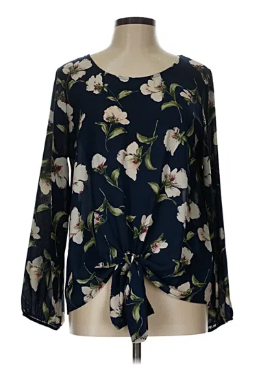 Pre-owned West Kei Long Sleeve Blouse In Blue