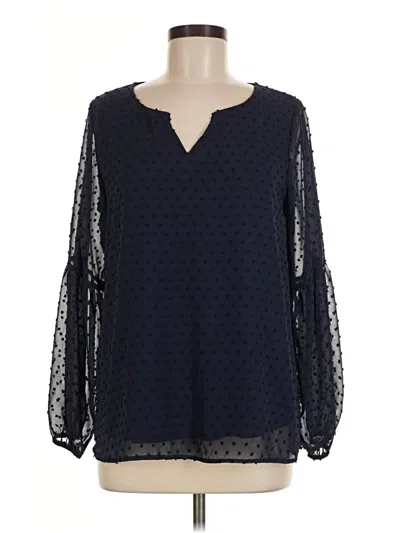 Pre-owned West Kei Long Sleeve Blouse In Blue