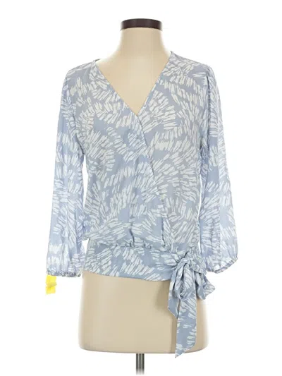 Pre-owned West Kei Long Sleeve Blouse In Blue
