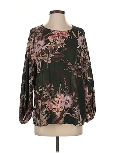 Pre-owned West Kei Long Sleeve Blouse In Brown