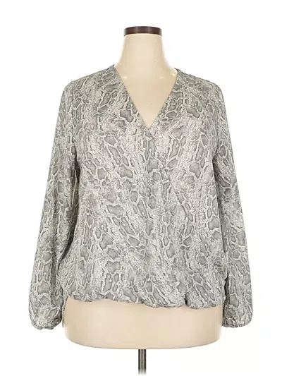 Pre-owned West Kei Long Sleeve Blouse In Gray