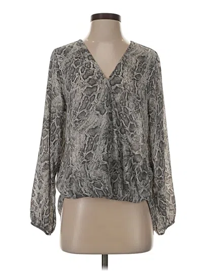 Pre-owned West Kei Long Sleeve Blouse In Gray