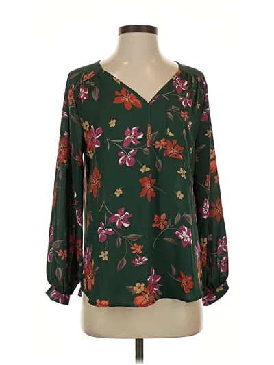 Pre-owned West Kei Long Sleeve Blouse In Green