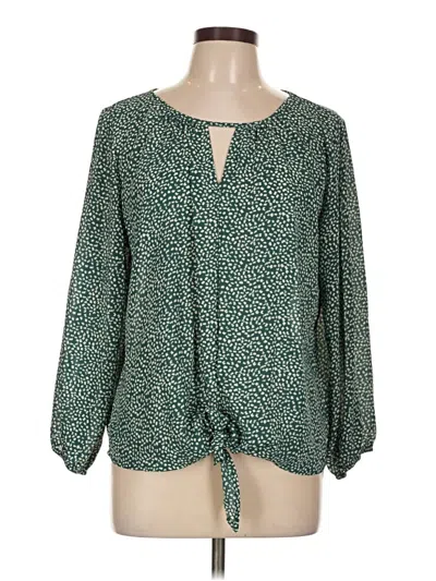 Pre-owned West Kei Long Sleeve Blouse In Green
