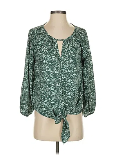 Pre-owned West Kei Long Sleeve Blouse In Green