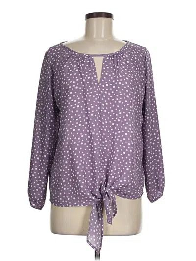 Pre-owned West Kei Long Sleeve Blouse In Purple