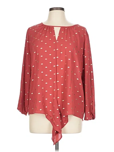 Pre-owned West Kei Long Sleeve Blouse In Red