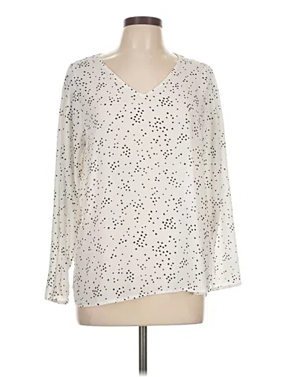 Pre-owned West Kei Long Sleeve Blouse In White