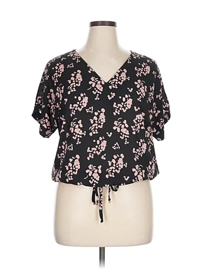 Pre-owned West Kei Short Sleeve Blouse In Black