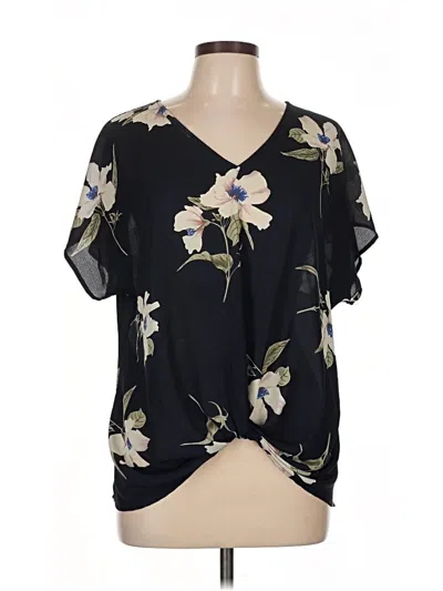 Pre-owned West Kei Short Sleeve Blouse In Black