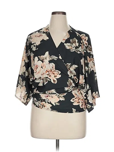 Pre-owned West Kei Short Sleeve Blouse In Black
