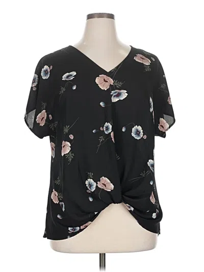 Pre-owned West Kei Short Sleeve Blouse In Black