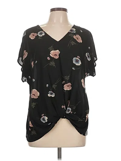 Pre-owned West Kei Short Sleeve Blouse In Black