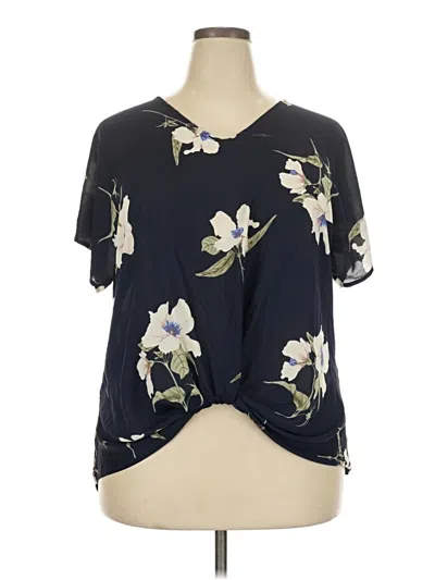 Pre-owned West Kei Short Sleeve Blouse In Black
