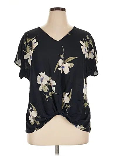 Pre-owned West Kei Short Sleeve Blouse In Black