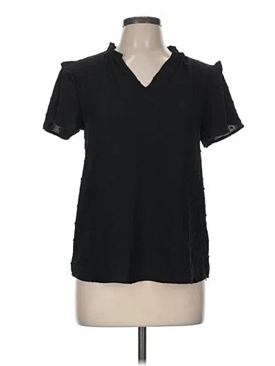 Pre-owned West Kei Short Sleeve Blouse In Black